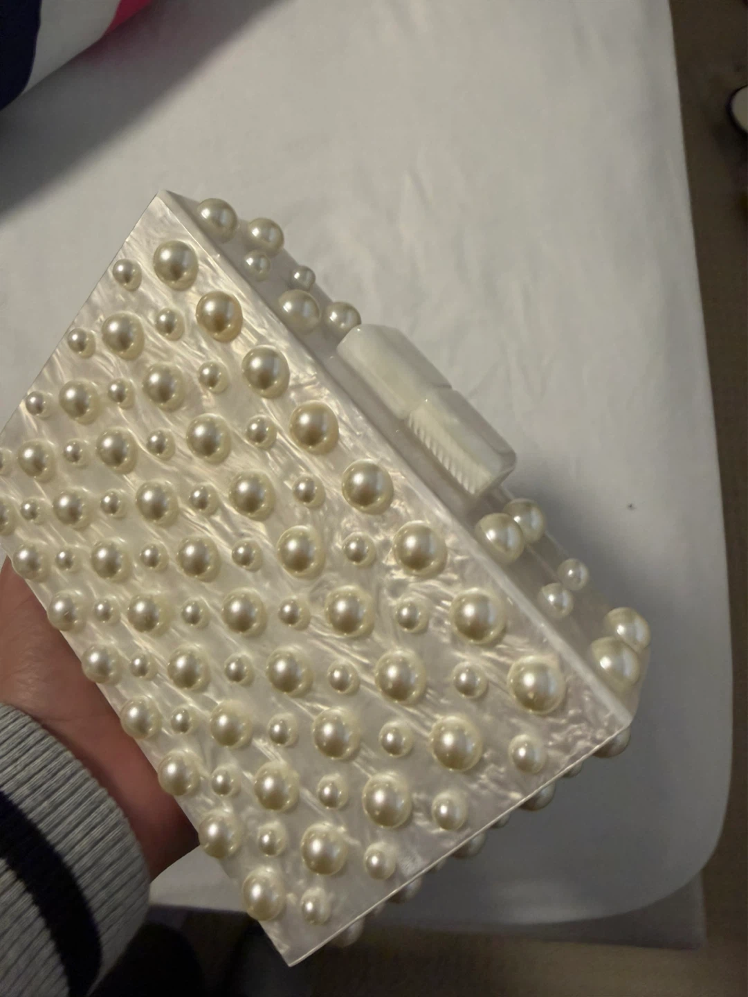 Pearl Embellished Clutch Bag