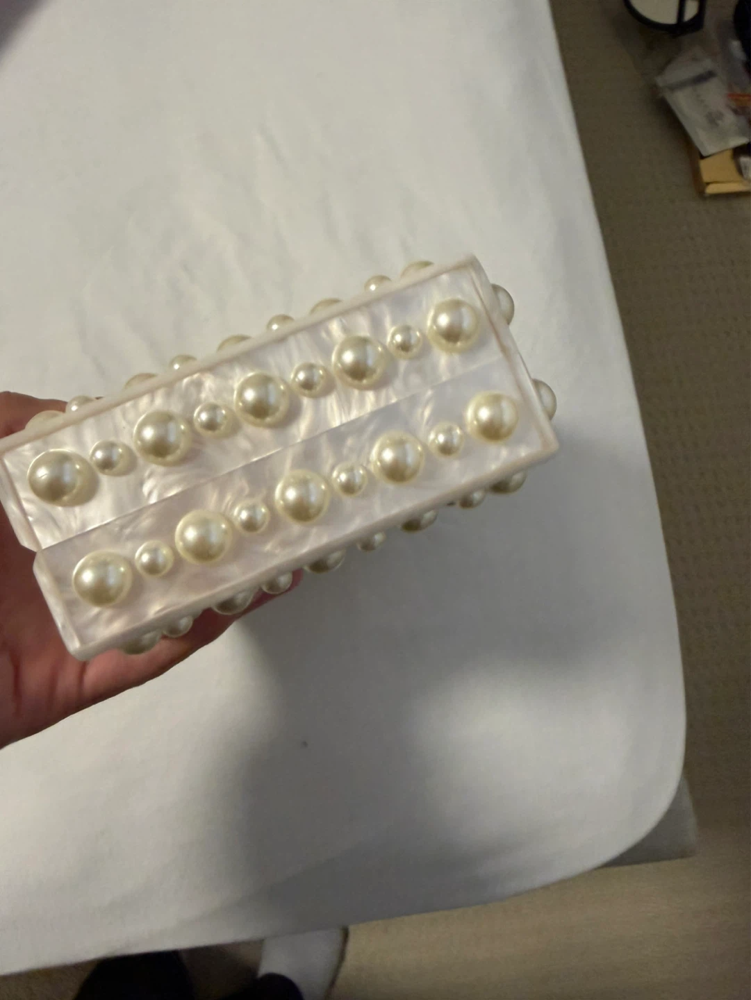 Pearl Embellished Clutch Bag - photo 3