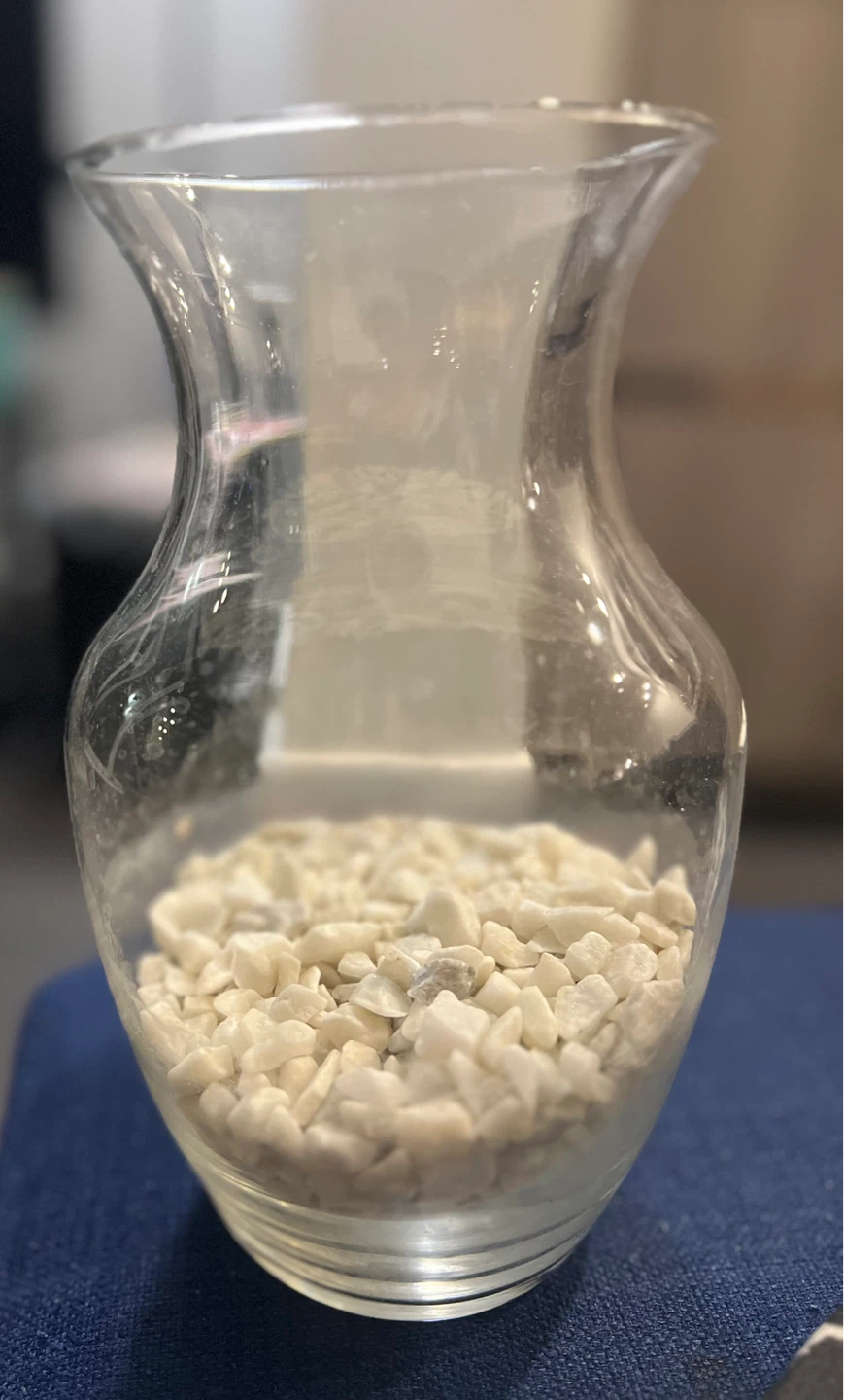 Glass Vase with White Gravel