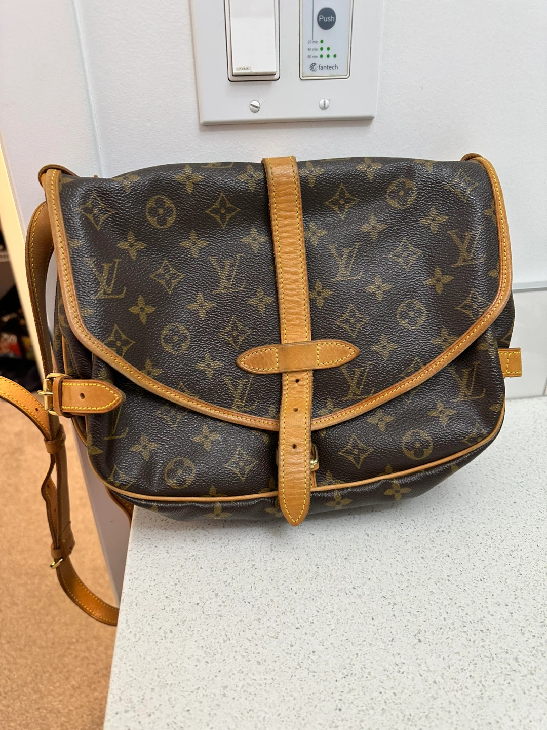 LV Monogram Canvas Saumor 30
