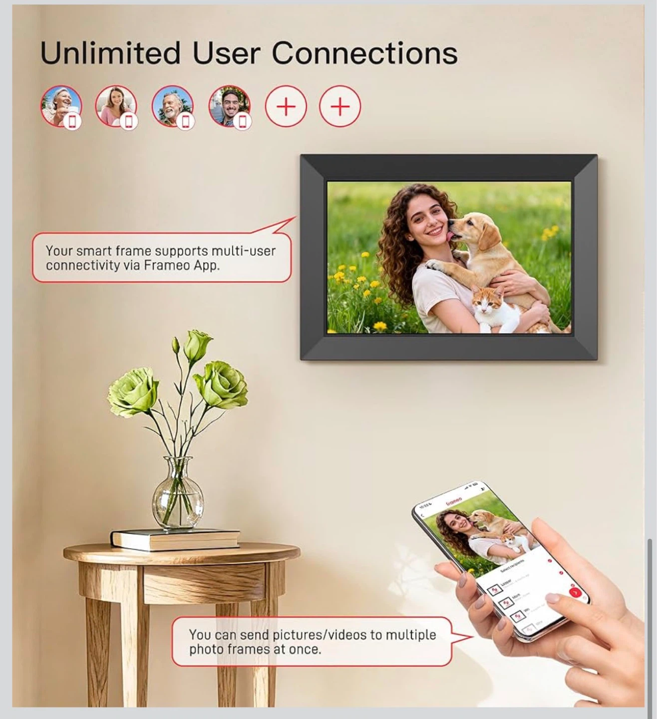 Frameo 10.1 inch Digital Photo Frame - 32GB Memory - photo 5