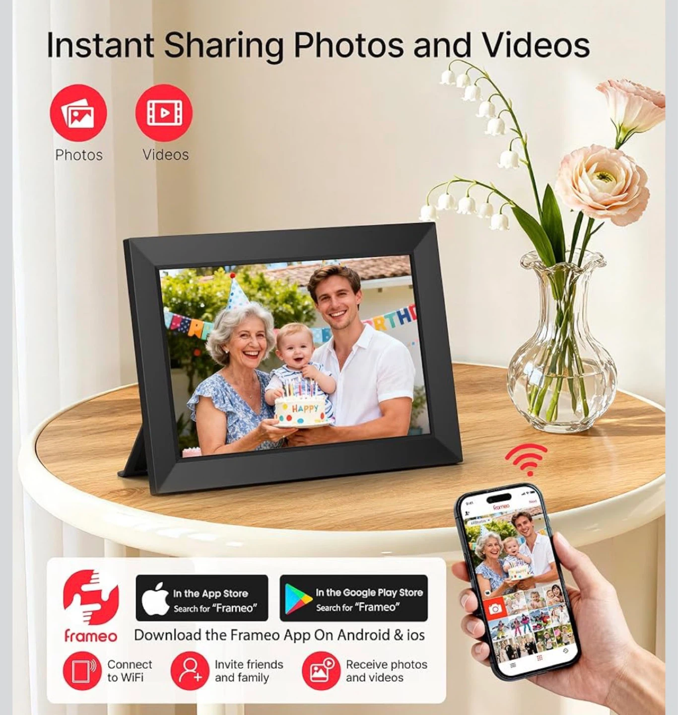 Frameo 10.1 inch Digital Photo Frame - 32GB Memory - photo 2