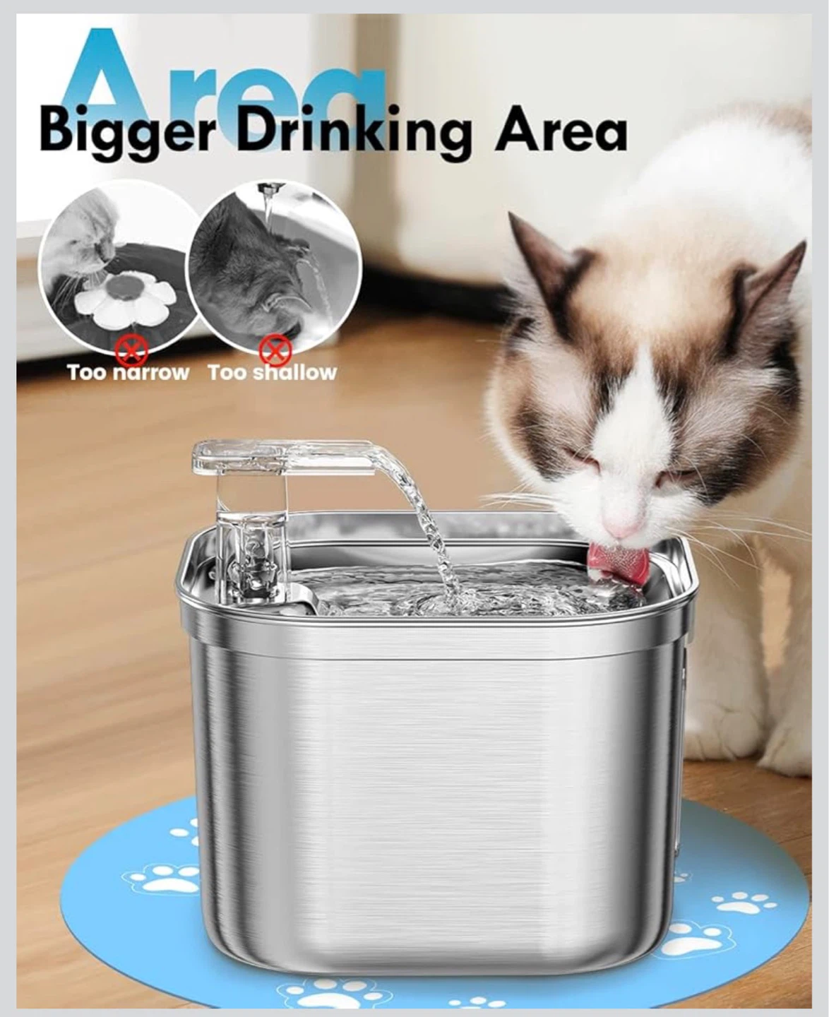 Pet Water Fountain - Stainless Steel 2.2L - photo 2
