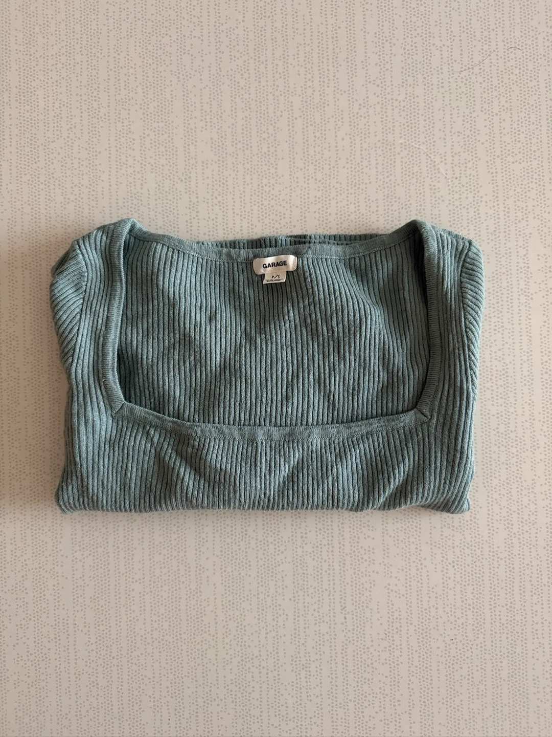 Garage Ribbed Square Neck Long Sleeve Top - Size small - photo 2