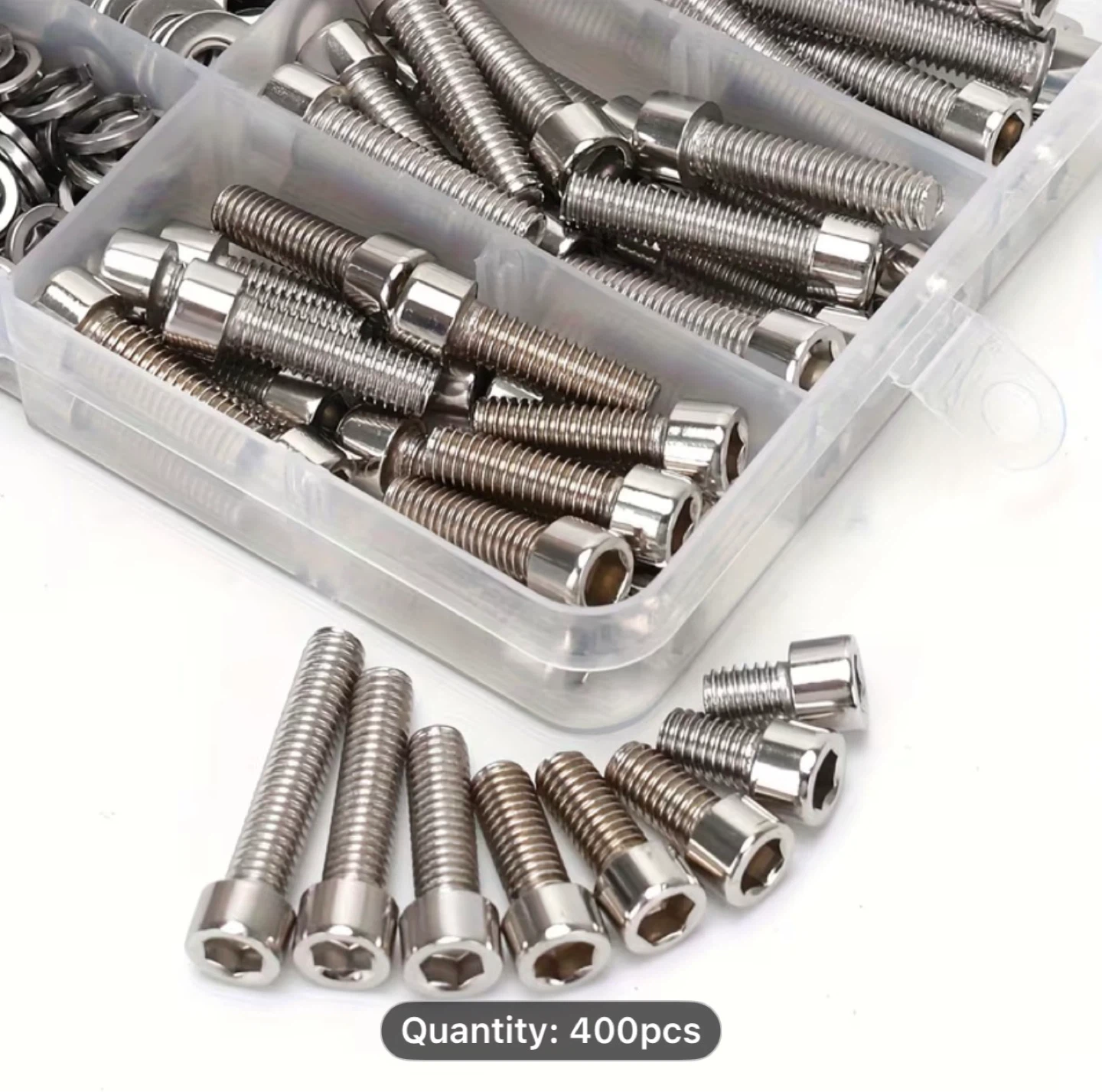 400pcs Stainless Steel Cup Head Hex Nuts And Bolts Set - photo 3