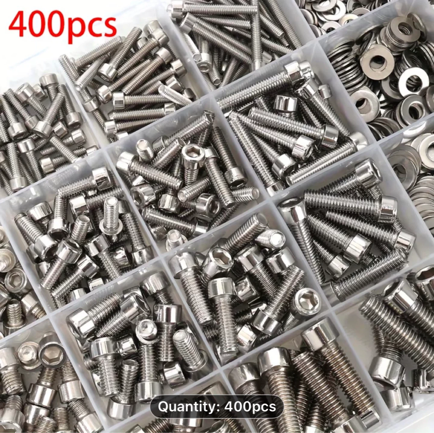 400pcs Stainless Steel Cup Head Hex Nuts And Bolts Set