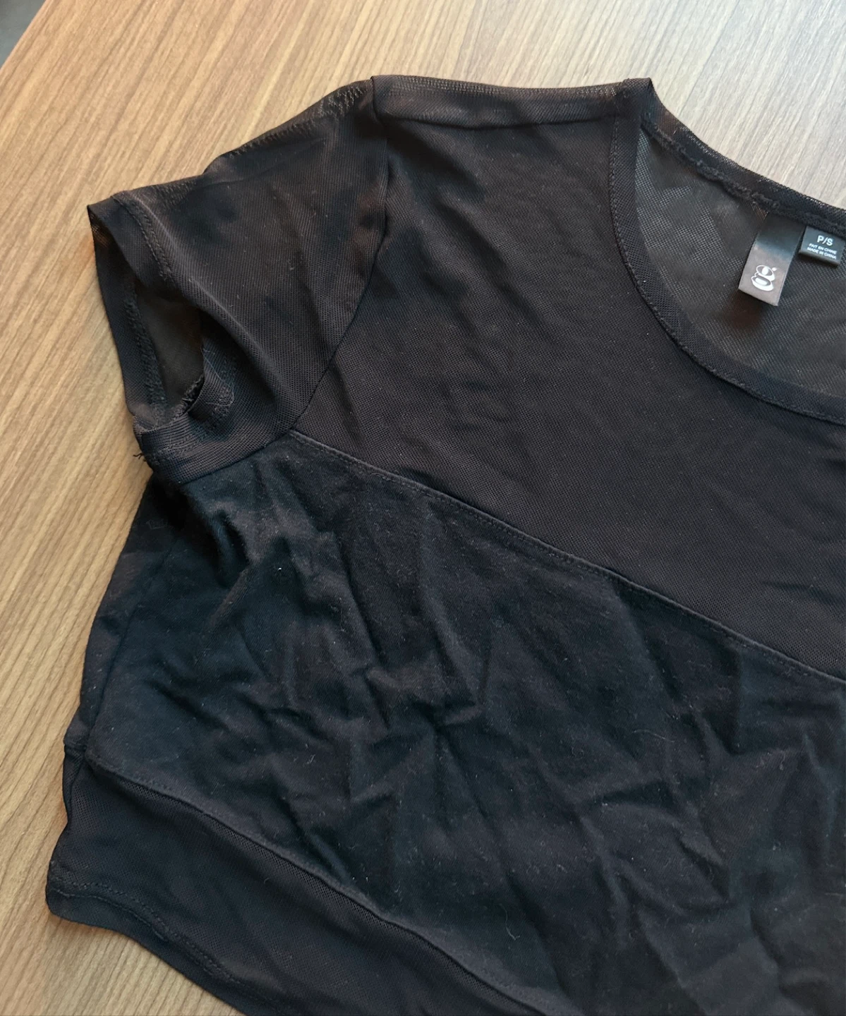 Garage Black Mesh and Fabric Crop Top - size small - photo 2