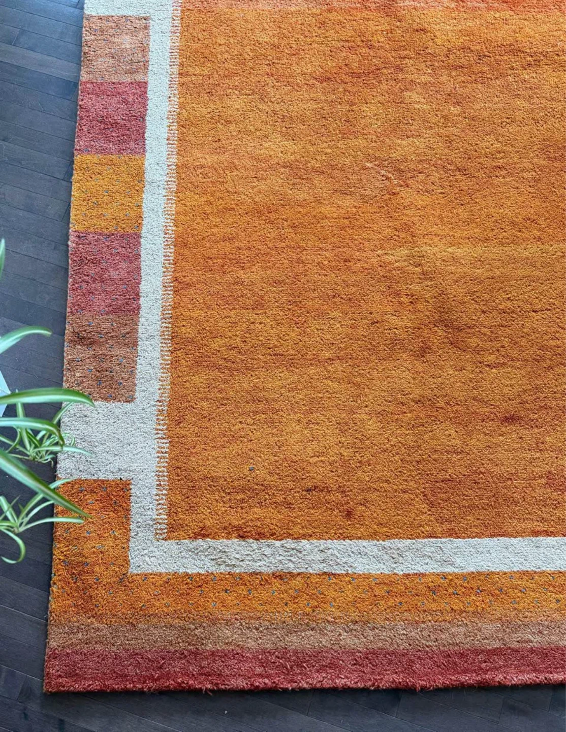 Orange Area Gabbeh Rug with White Border - photo 2