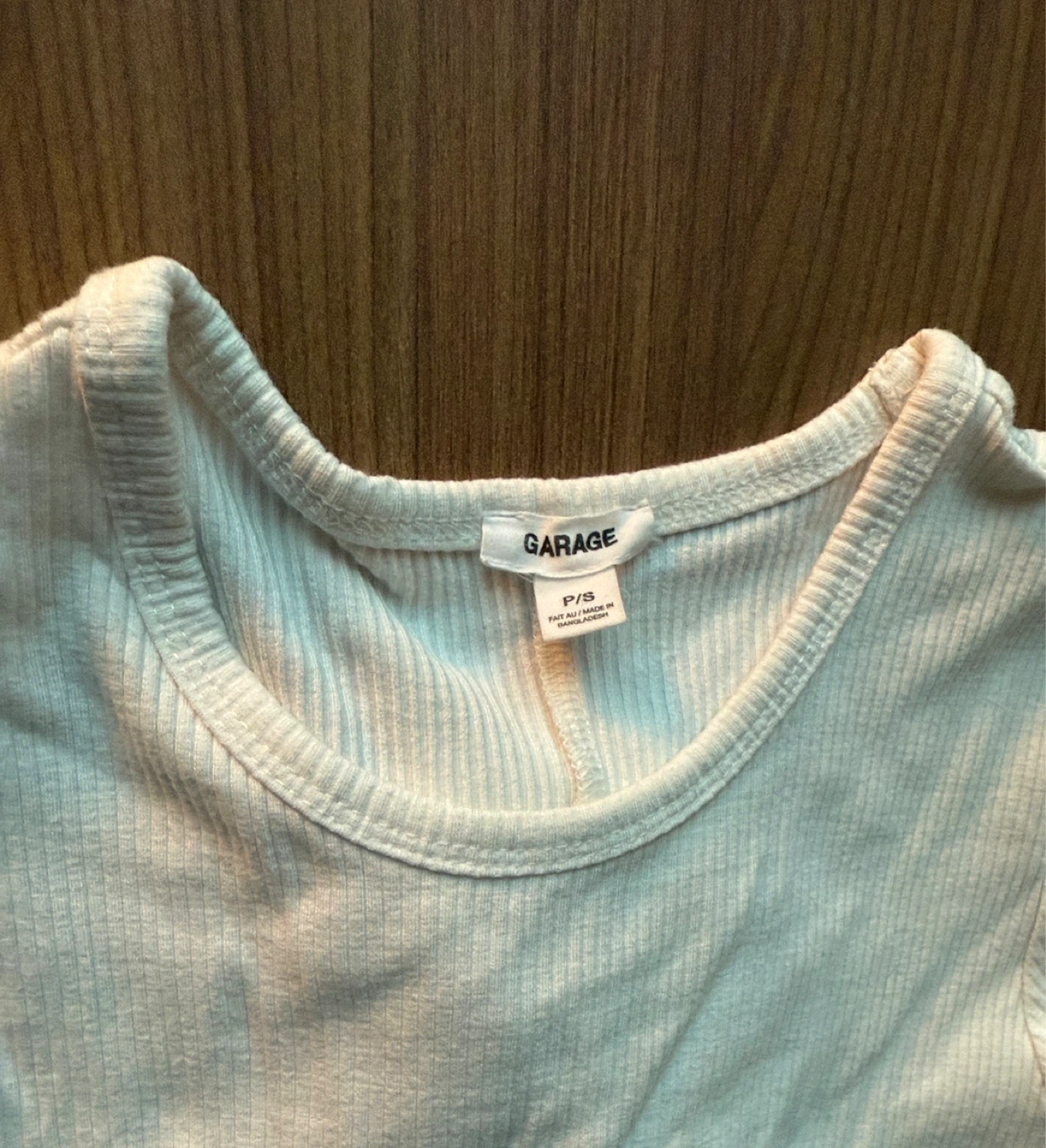 Garage White Ribbed Tie-Back Top - size small - photo 3