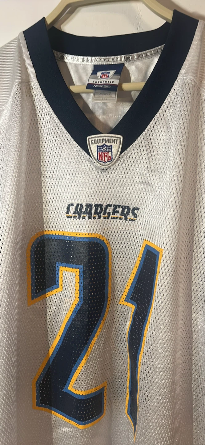 White Reebok NFL  Chargers, Tomlinson's #21 size L