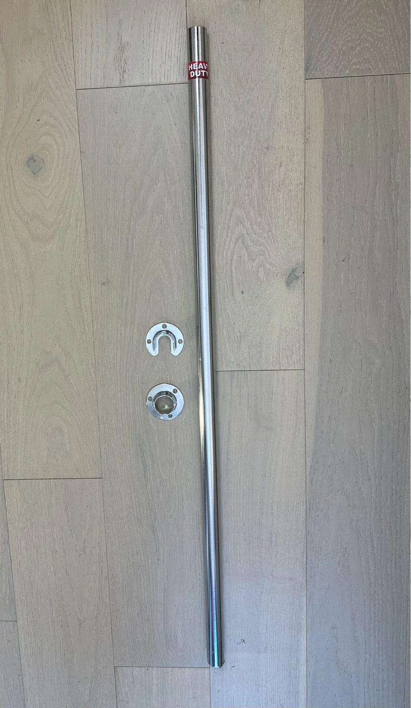 45" L Chrome Heavy-Duty Closet Pole + 2 Sockets - photo 4
