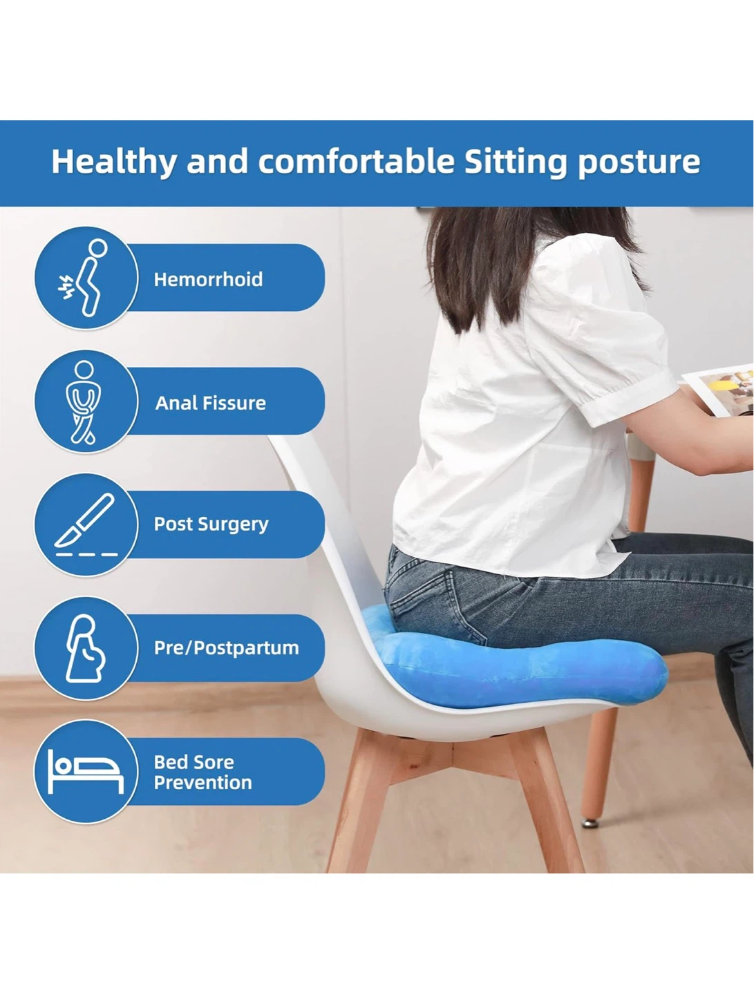 Blue C-Shaped Seat Cushion - photo 3