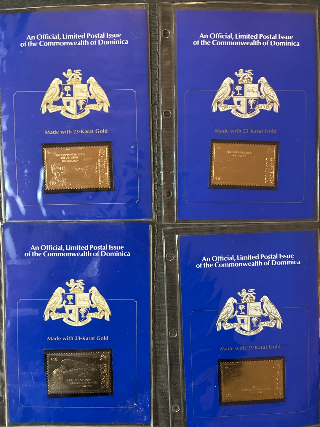 Commonwealth of Dominica 23-Karat Gold Stamp Collection