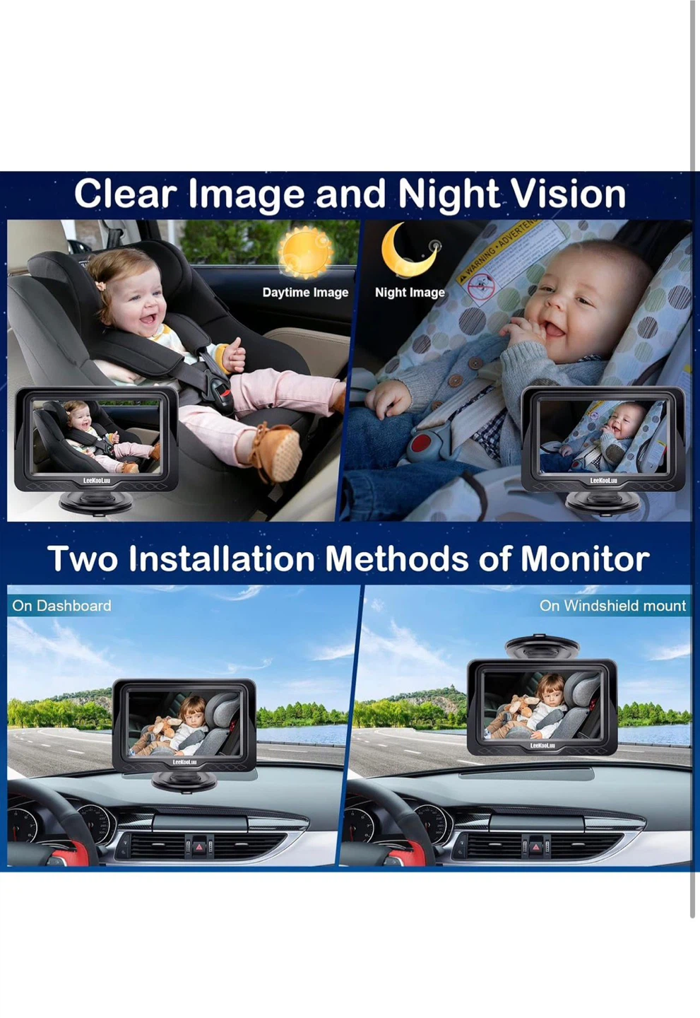 LeeKooLuu Car Baby Monitor with Wide View Angle - photo 2