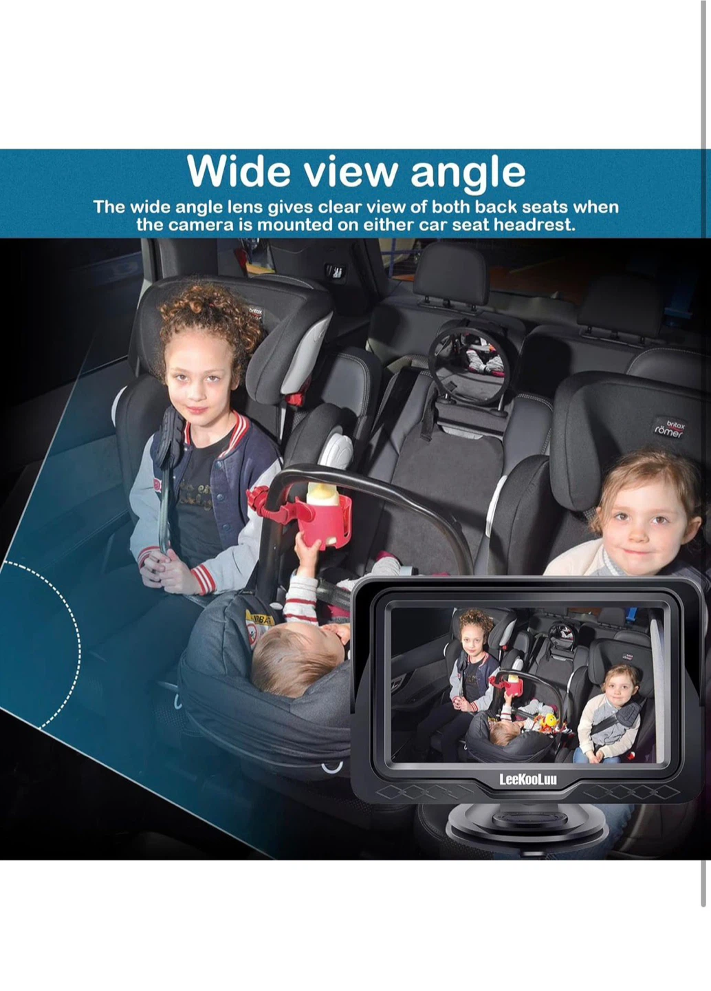 LeeKooLuu Car Baby Monitor with Wide View Angle