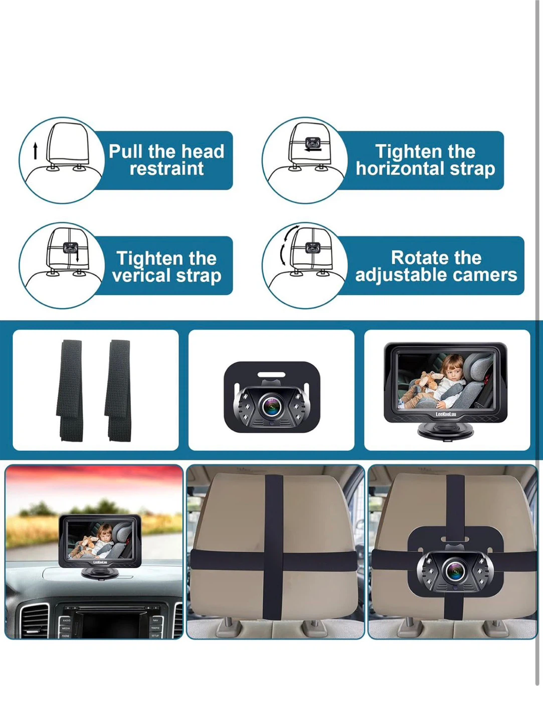 LeeKooLuu Car Baby Monitor with Wide View Angle - photo 5