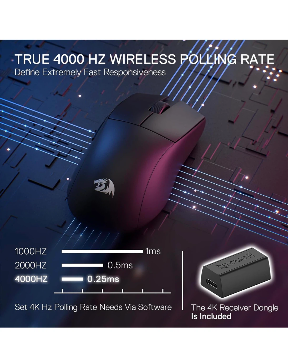 Redragon M916 Pro 4K Wireless Gaming Mouse - photo 3
