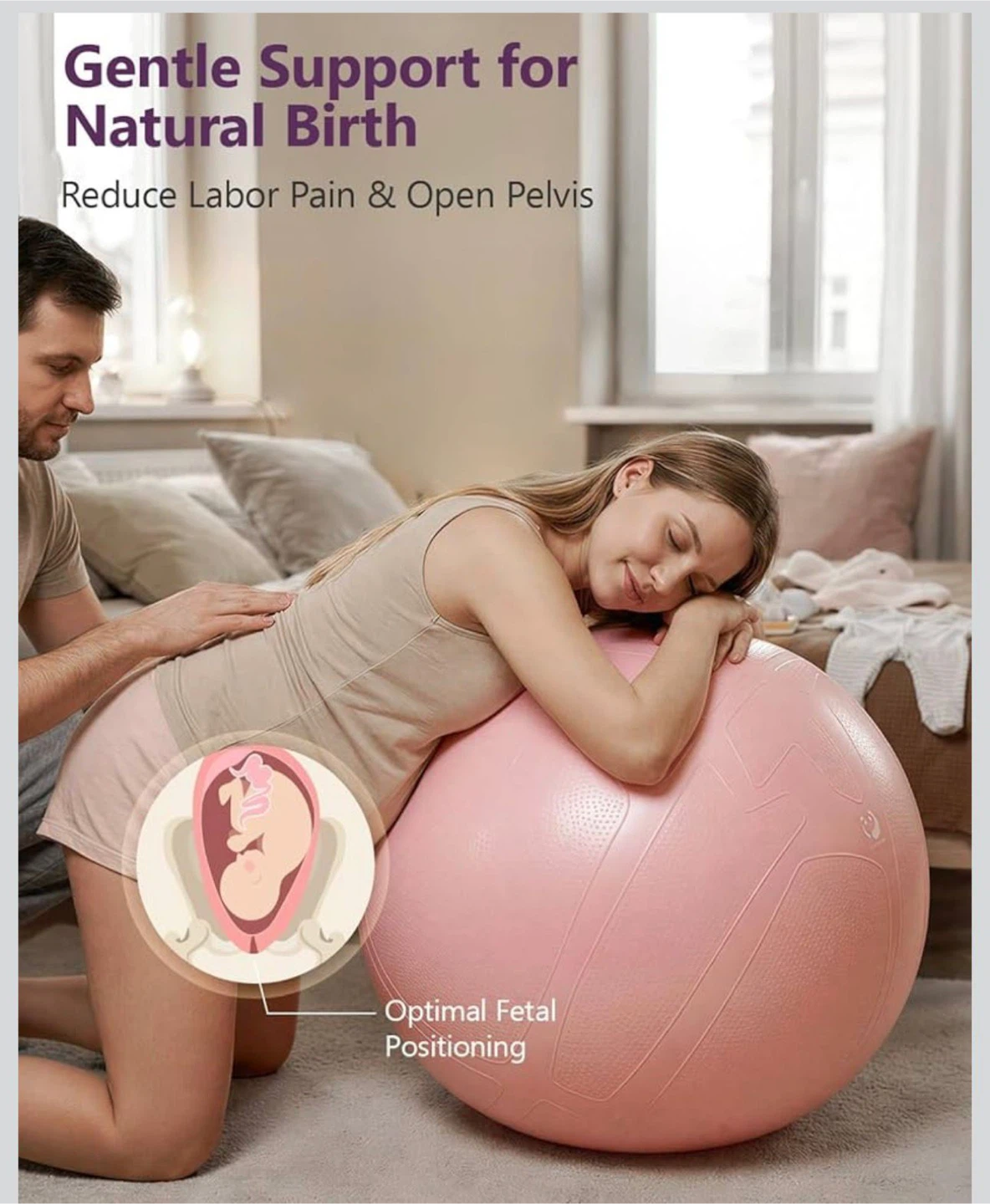 Pink Exercise Ball for Natural Birth Support - photo 5