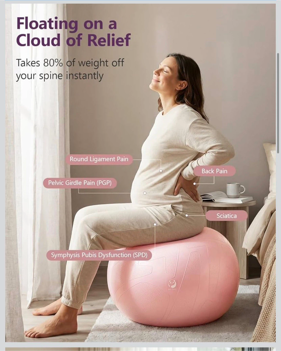 Pink Exercise Ball for Natural Birth Support - photo 4