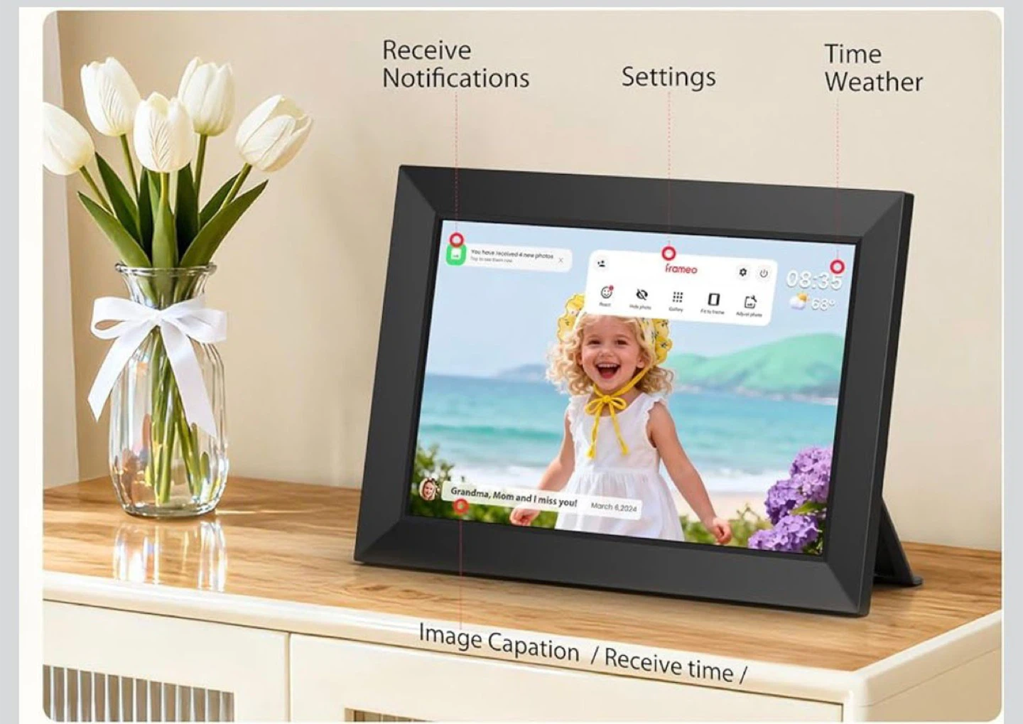 Frameo 10.1 inch Digital Photo Frame with Wi-Fi