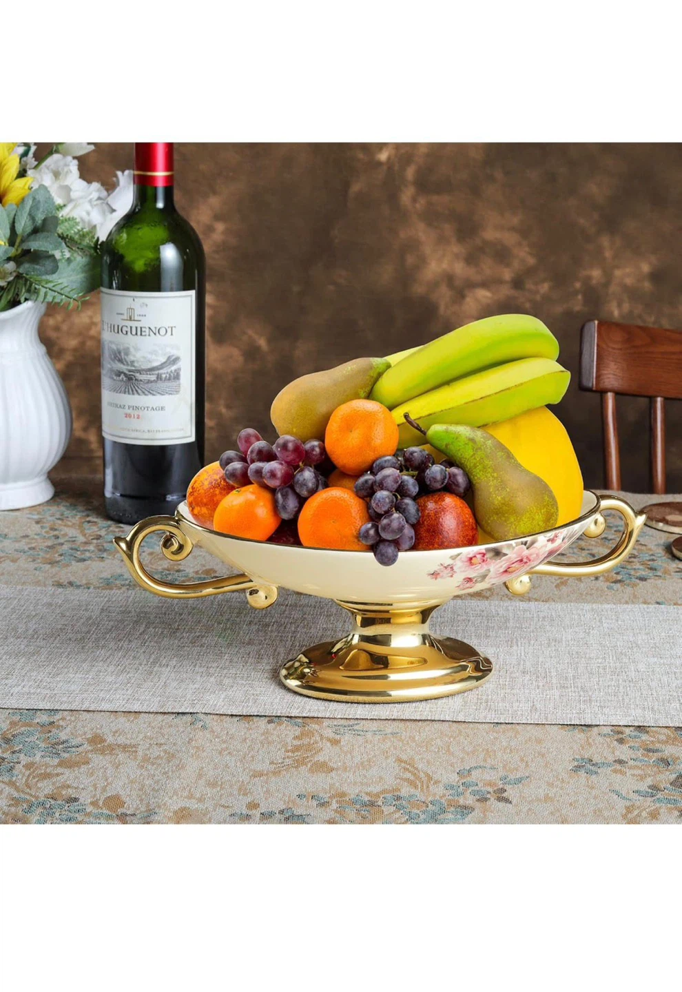 Floral Footed Fruit Bowl / Serving Dish - photo 5