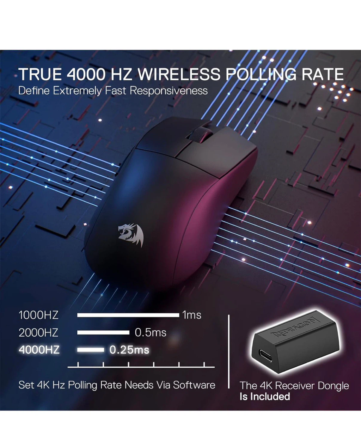 Redragon M916 Pro 4K Lightweight Gaming Mouse - photo 3
