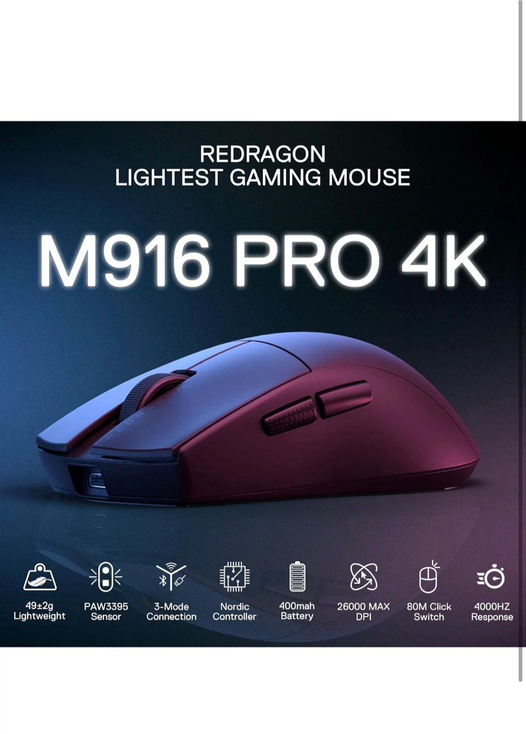 Redragon M916 Pro 4K Lightweight Gaming Mouse - photo 5