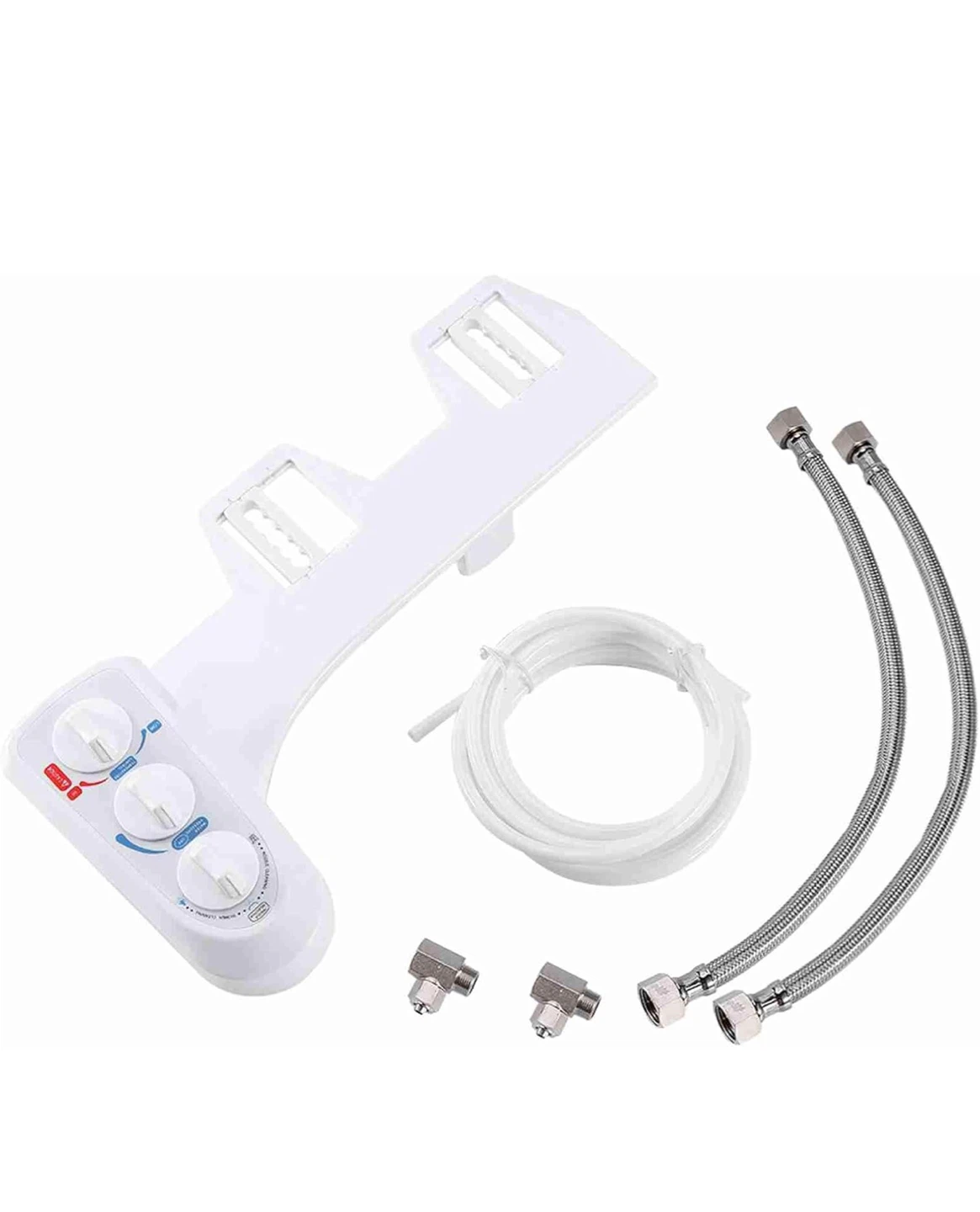White Bidet Attachment with Hot & Cold Water Controls