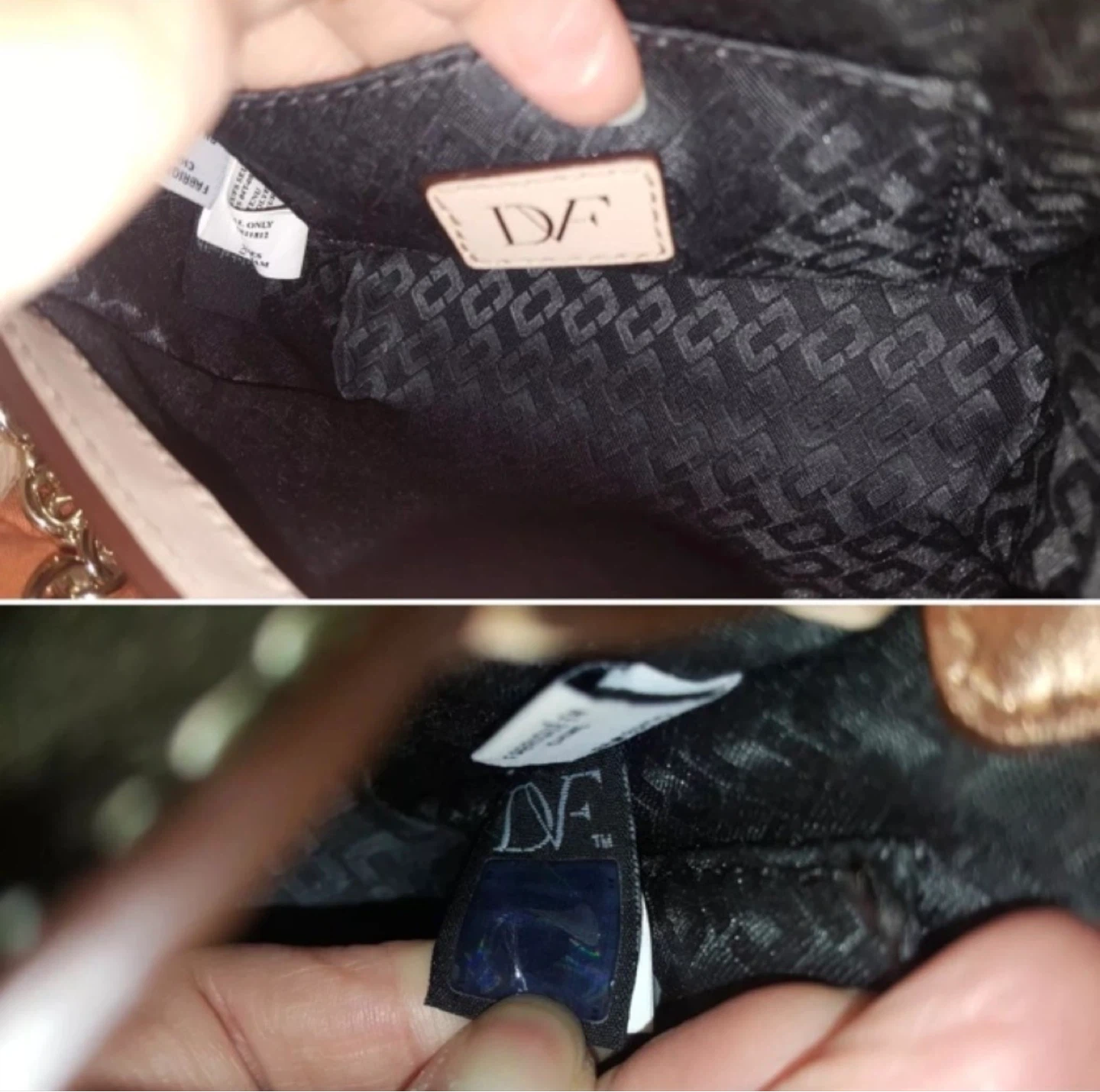 $250 DVF Gold Rose Gold Chain Crossbody Mini Bag - photo 5