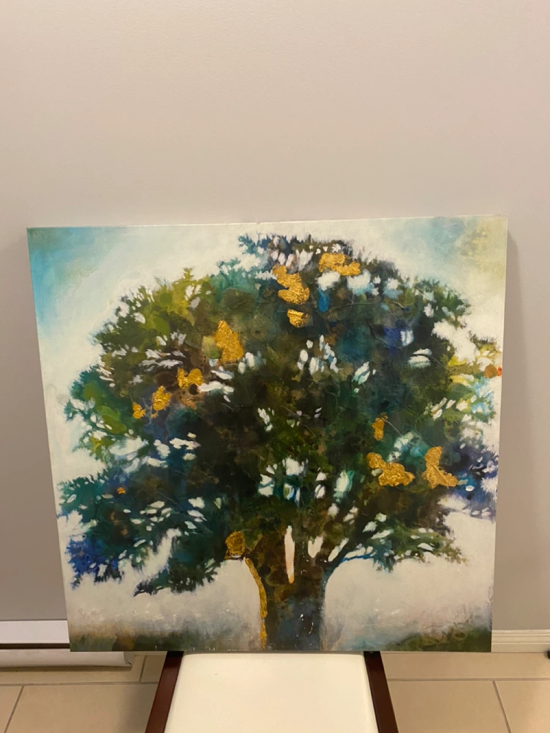 Canvas Wall Art - Tree with Gold Butterflies