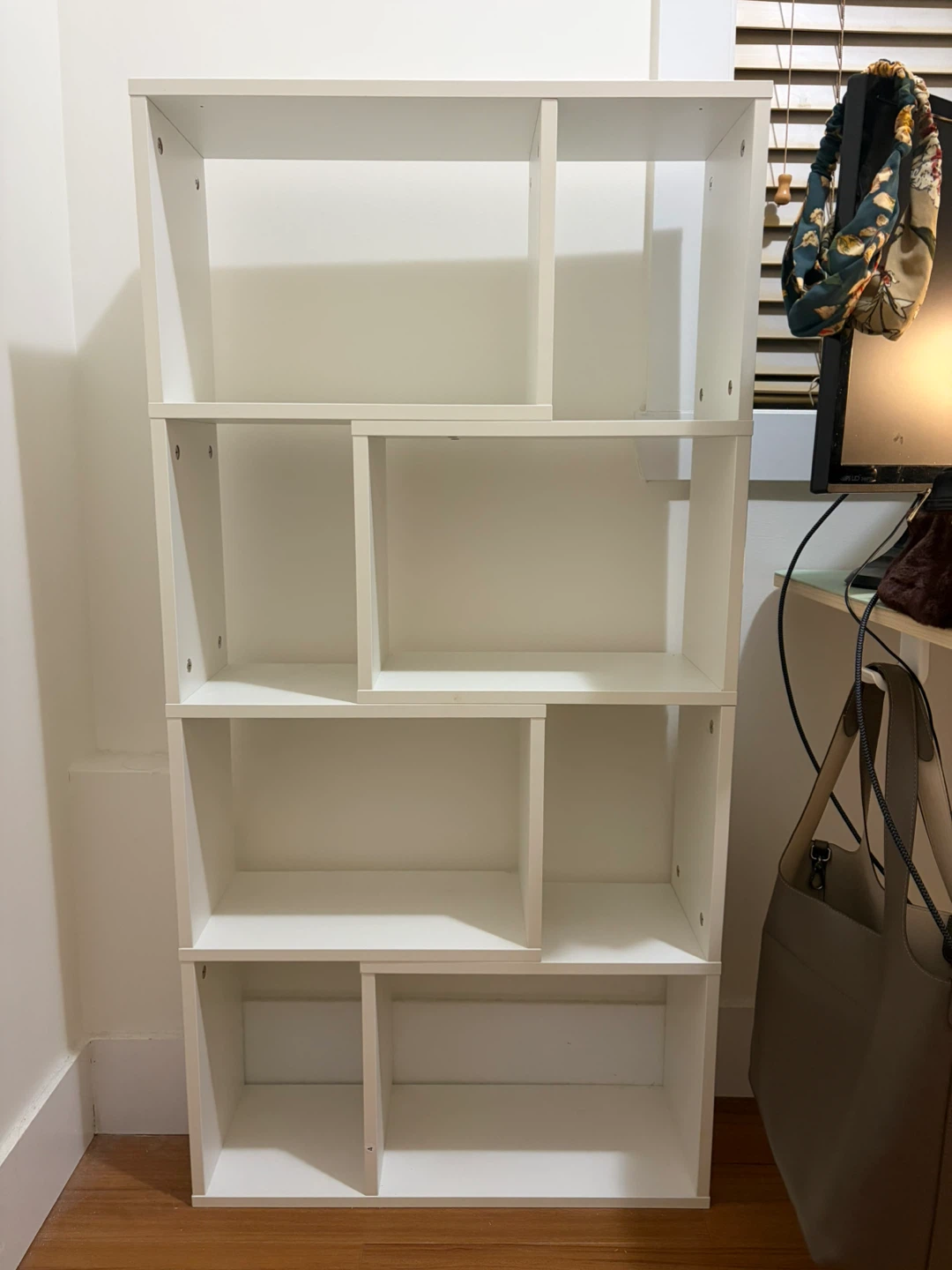 White modern bookshelf