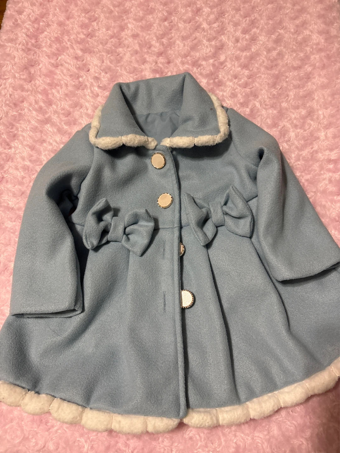 Light Blue Baby Coat with Bows