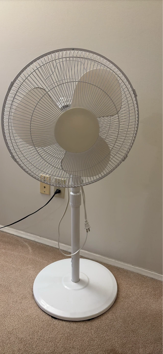 White Oscillating Stand Fan