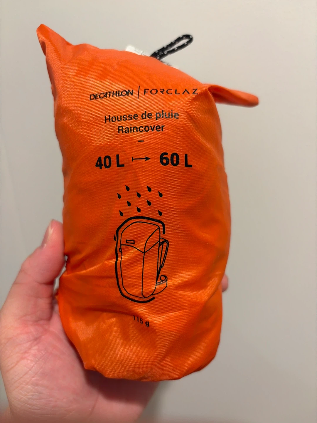 Decathlon Forclaz 40-60L Backpack Raincover Orange