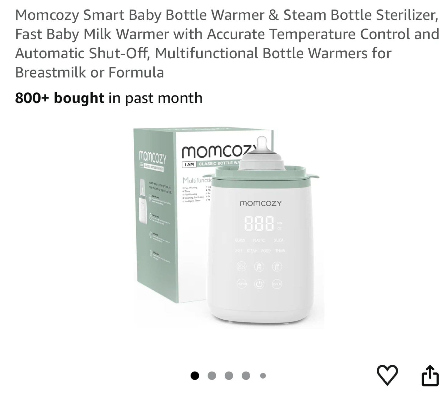 Momcozy Smart Baby Bottle Warmer & Sterilizer