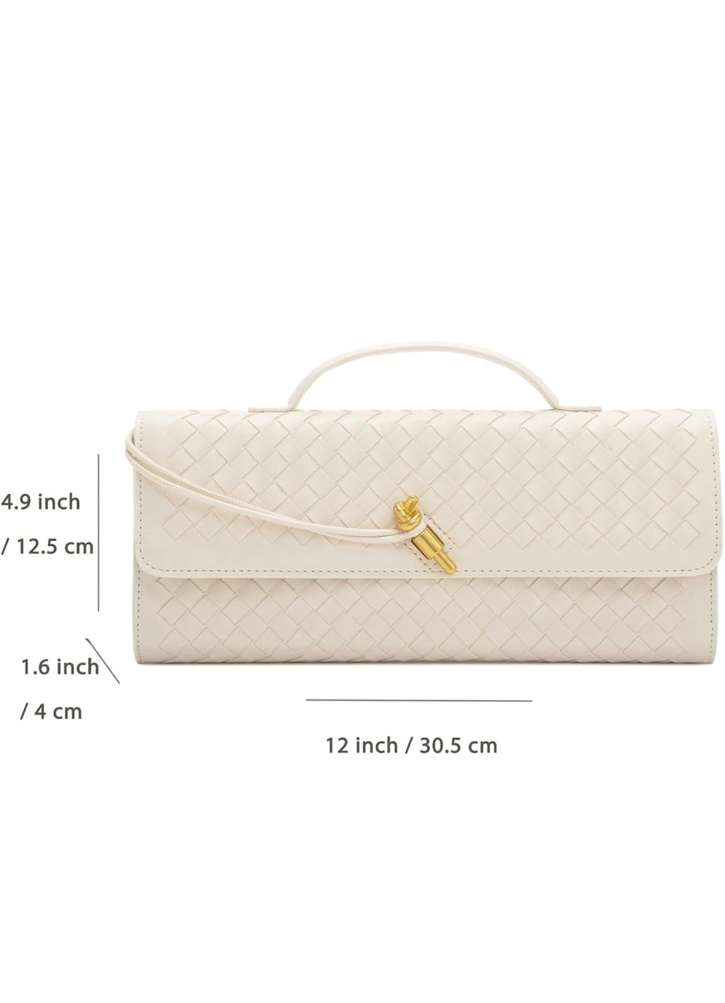White Woven Clutch Bag with Adjustable Strap - photo 2