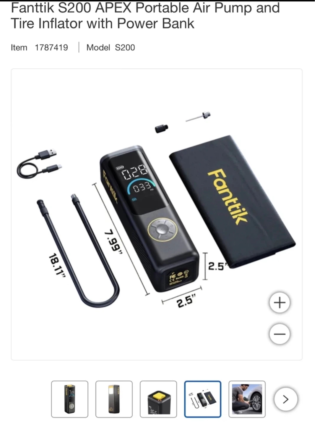 Fanatic S200 APEX Portable Air Pump and  with Power Bank - photo 3