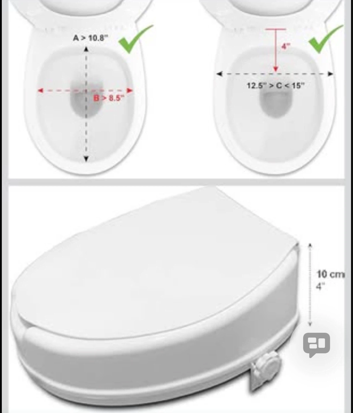 White Toilet Seat Riser - 4 Inch Height - photo 3