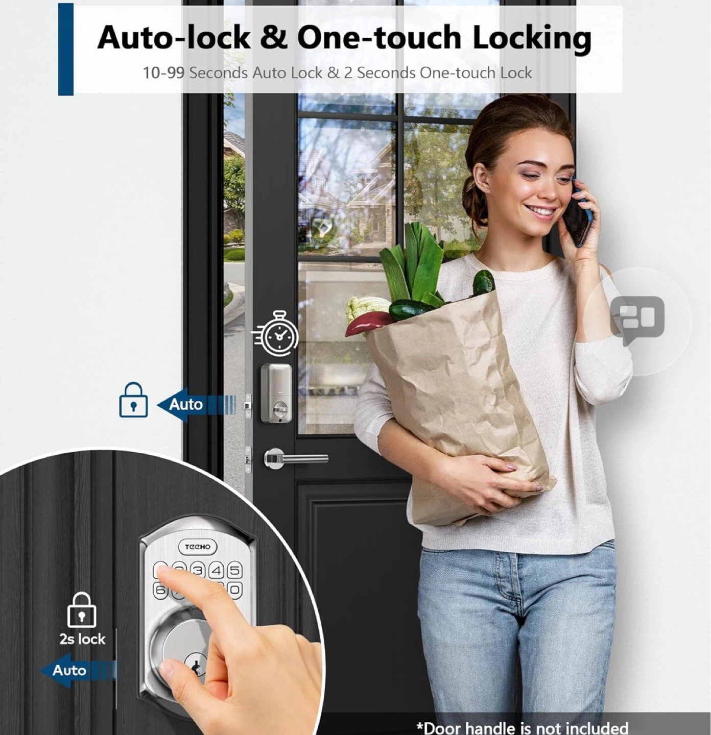 TECHO Smart Door Lock with Keypad and Fingerprint Scanner - photo 4