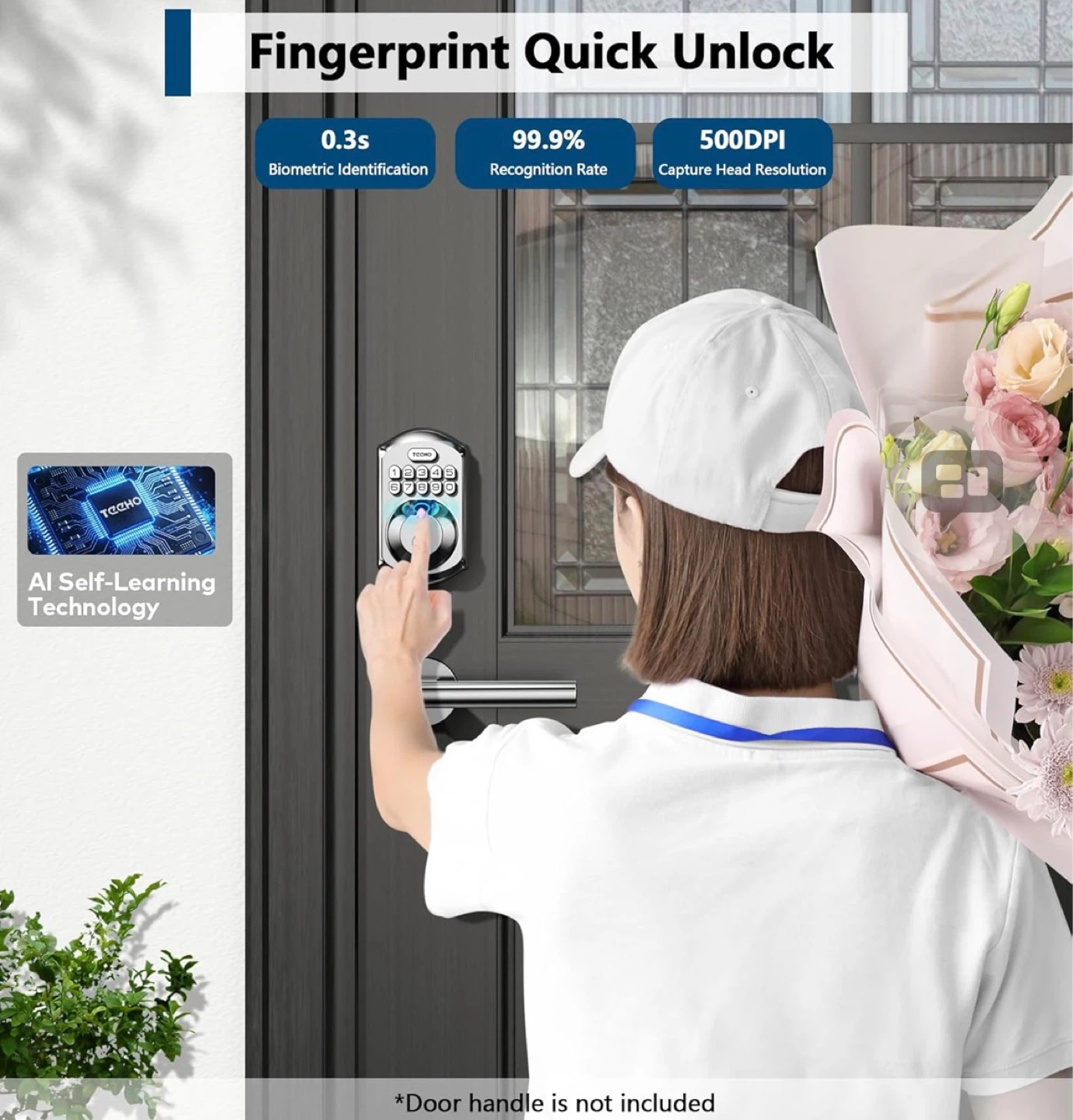TECHO Smart Door Lock with Keypad and Fingerprint Scanner - photo 3