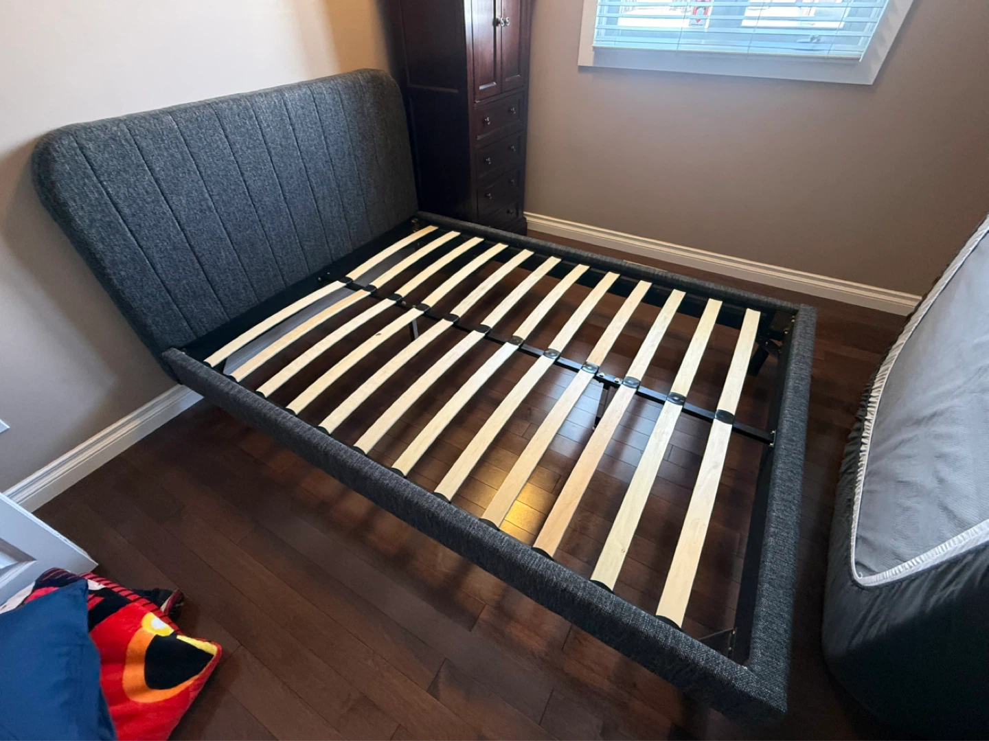 Upholstered Bed Frame - Charcoal Grey