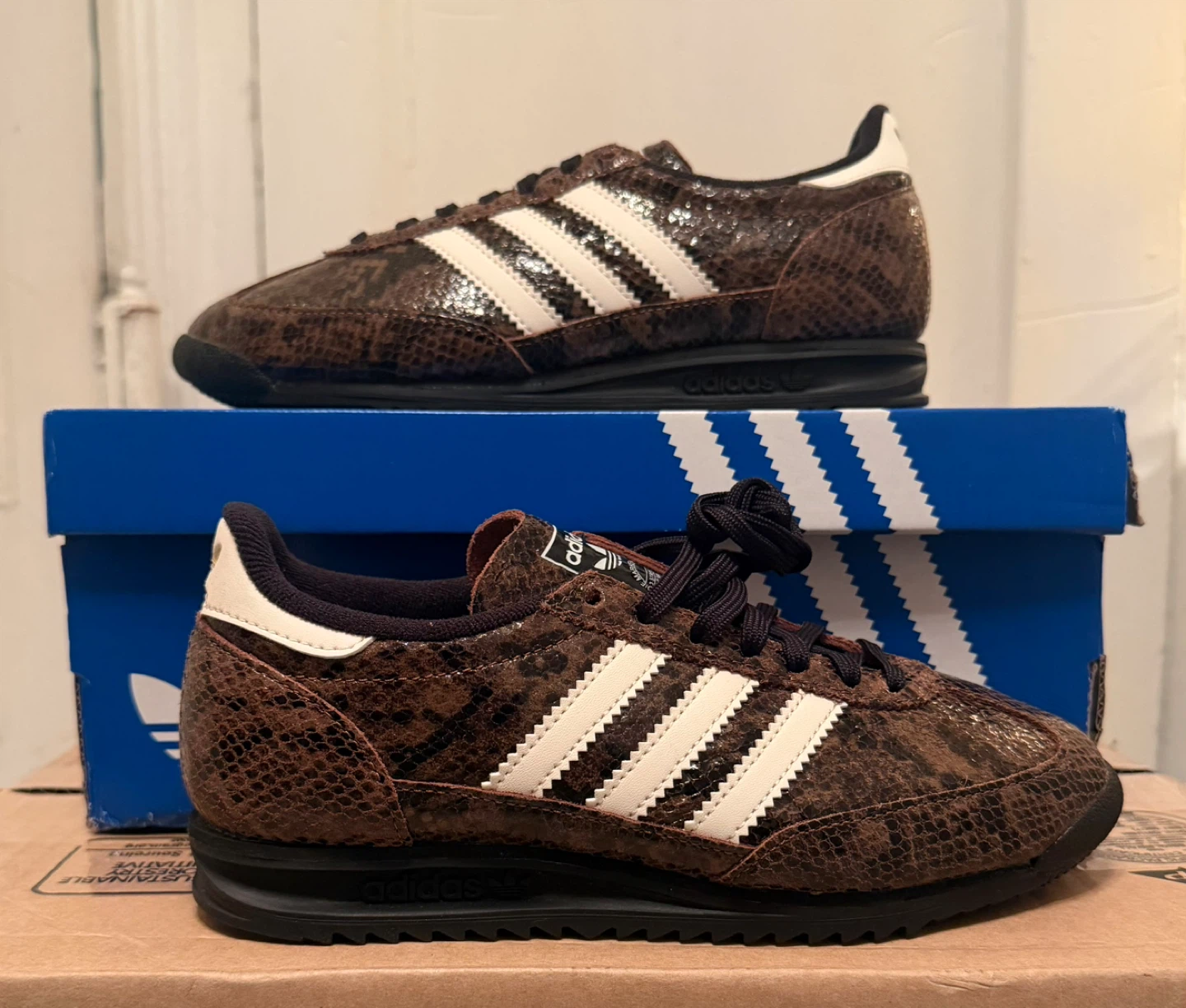 Adidas SL 72 Brown Snakeskin Sneakers - photo 2