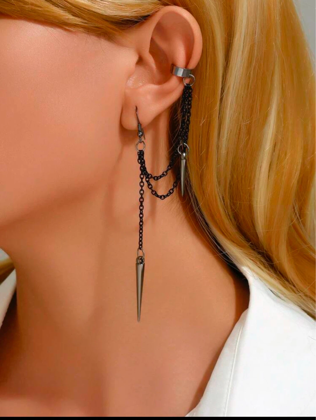 Spike Chain Earring Set