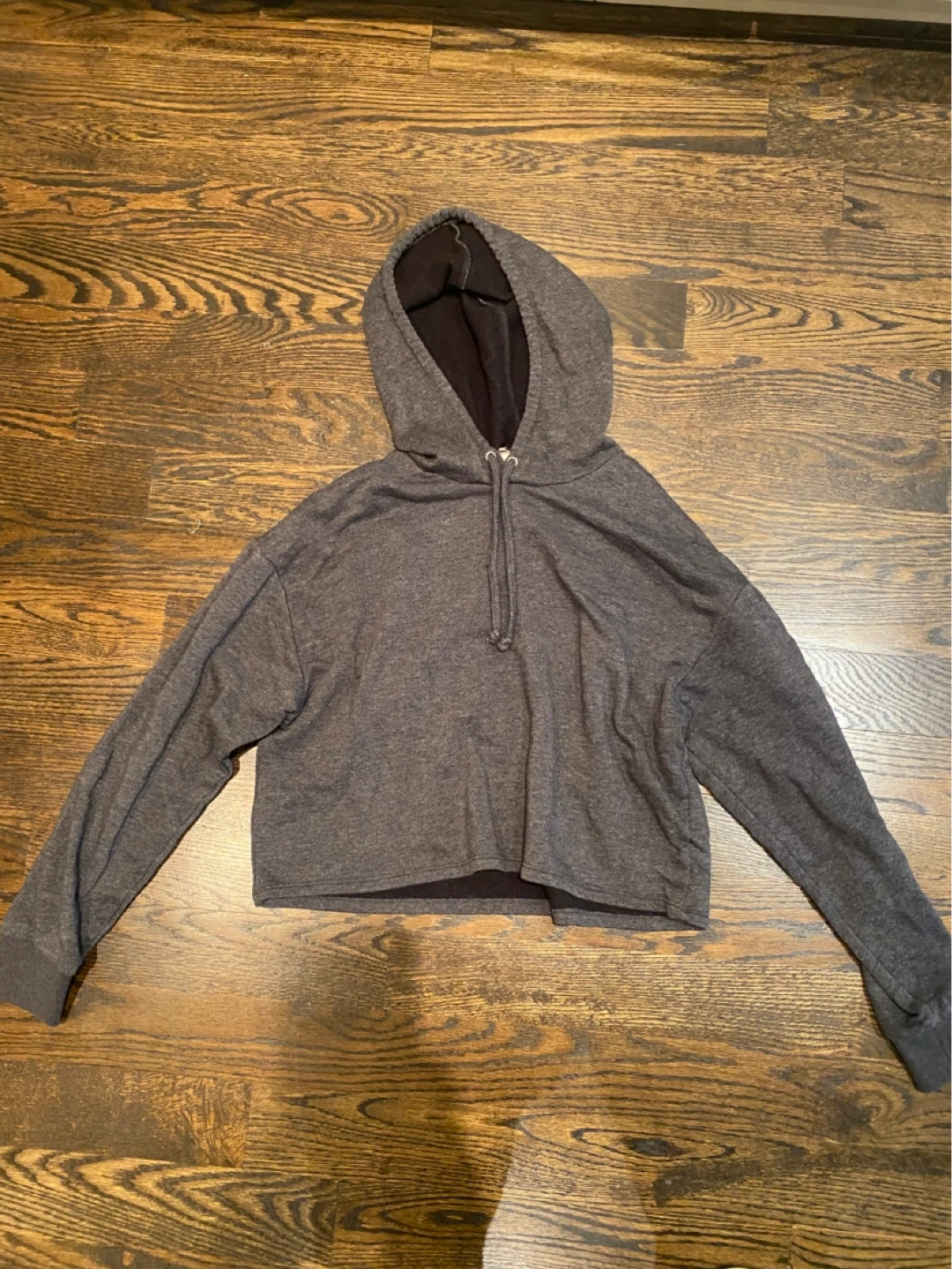 Grey Cropped Hoodie