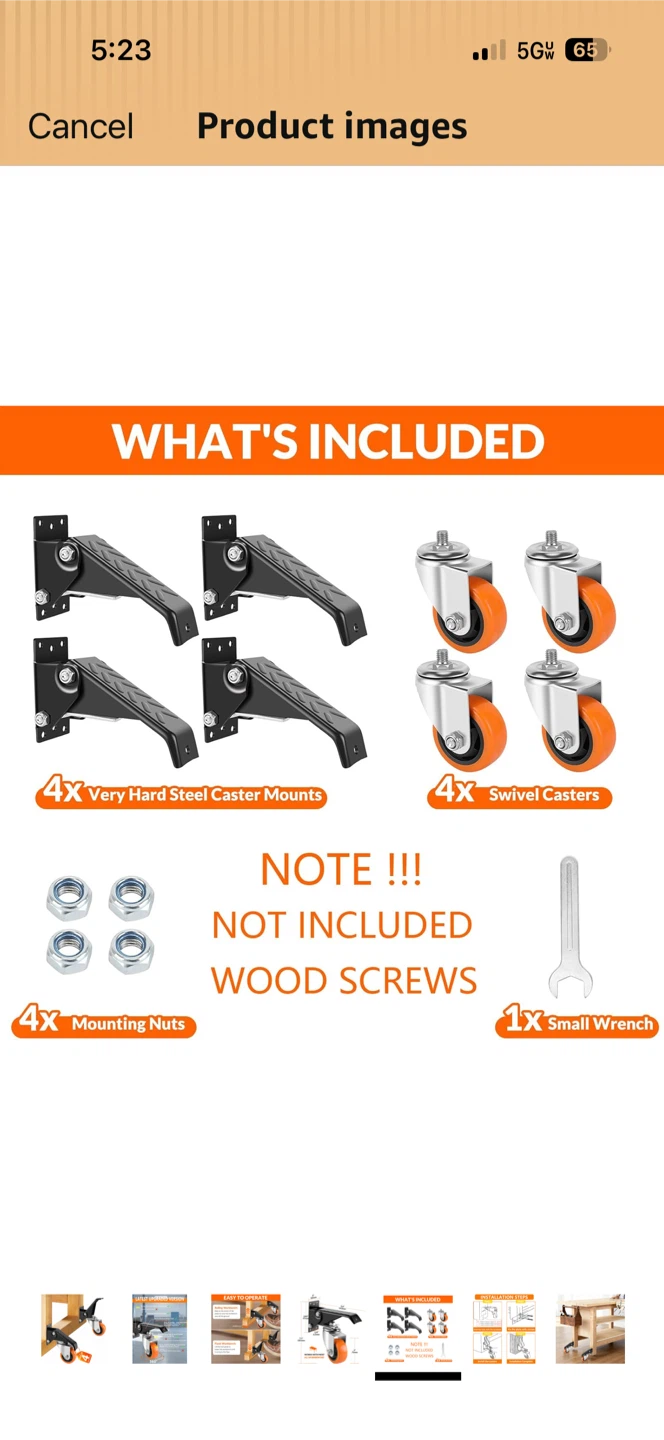 Workbench Caster Wheels - Retractable Set of 4 - photo 5