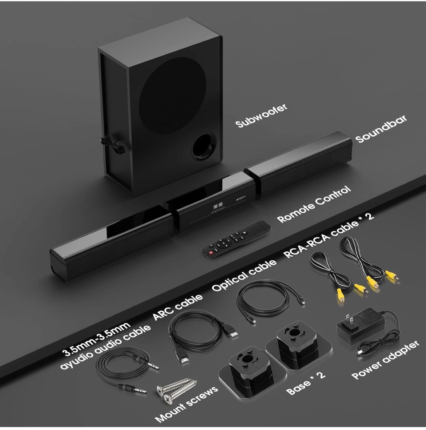 - HIXICOPA 2.1 Ch Soundbar & Subwoofer 🔊 Upgrade Your TV Sound - photo 2