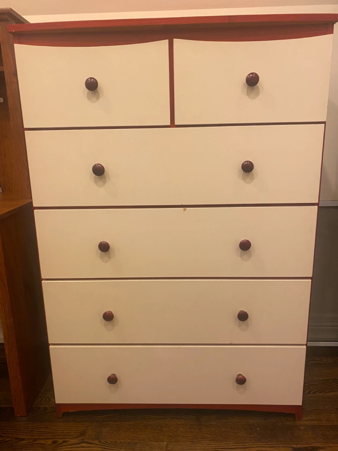 Six-Drawer Dresser with Wooden Knobs