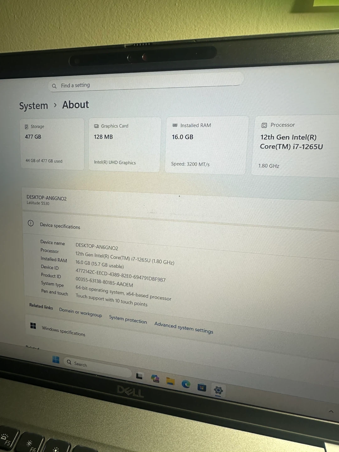 Dell Latitudde 5530 12th Gen i7 vPro • 16Gb RAM • 512Gb SSD - photo 3