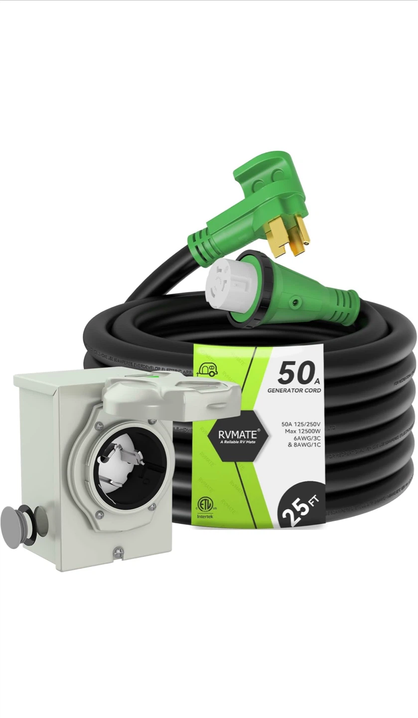 RV Generator Cord 50A 125V/250V 25FT