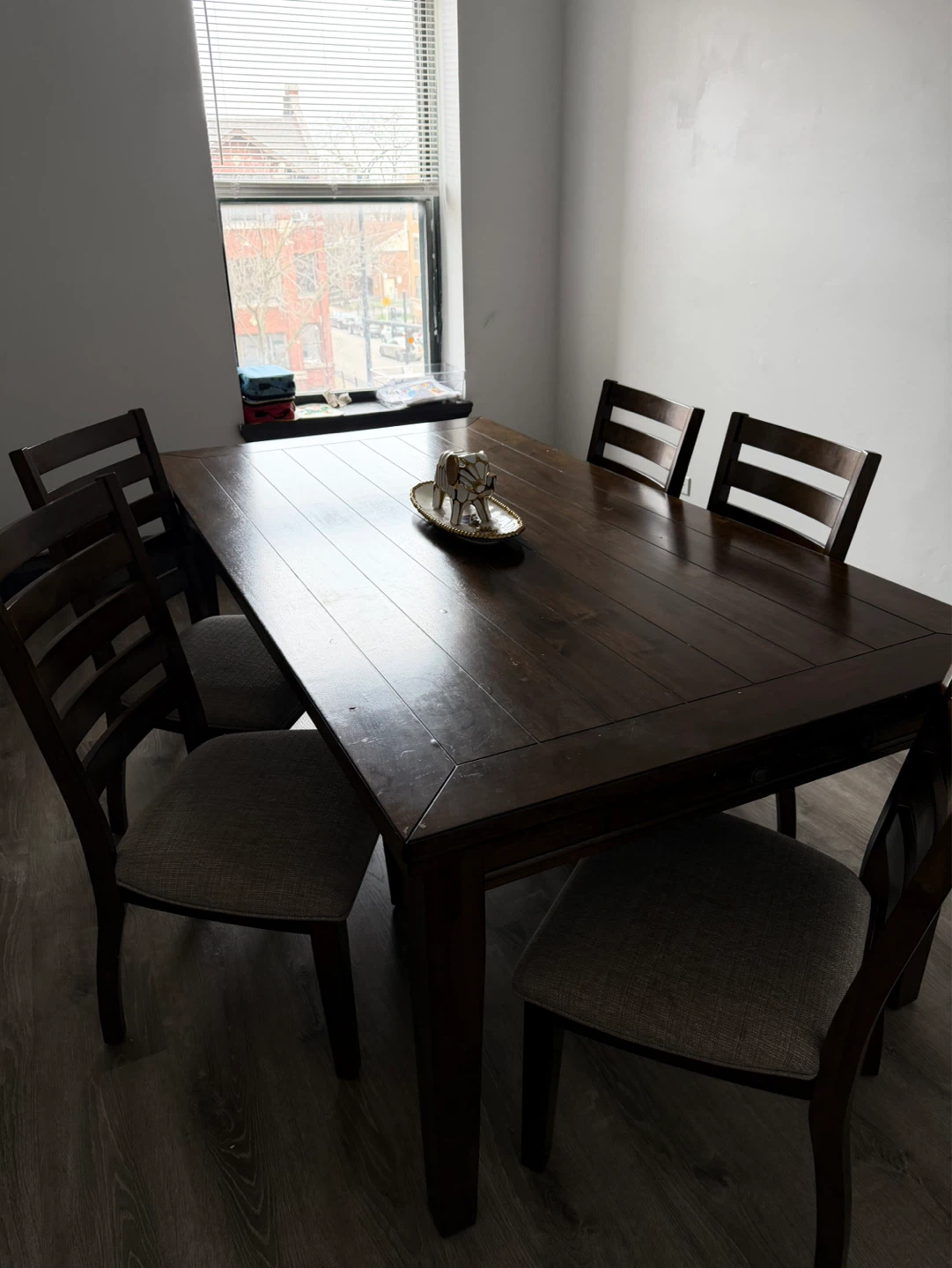 Dark Wood Dining Table with 6 Chairs - photo 4